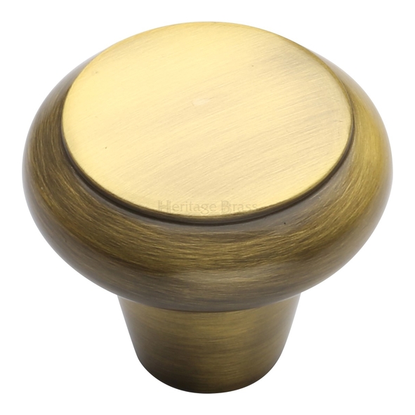 C3990 38-AT • 38 x 16 x 32mm • Antique Brass • Heritage Brass Flat Faced Bun Cabinet Knob